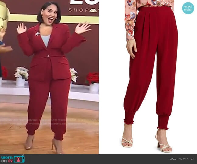 Drew Smocked-Cuff Pants by Cinq a Sept worn by Alejandra Ramos  on Today