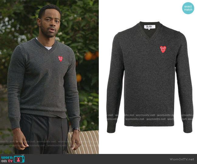 Heart Patch Jumper by Comme Des Garcons Play worn by Jay Ellis on Insecure