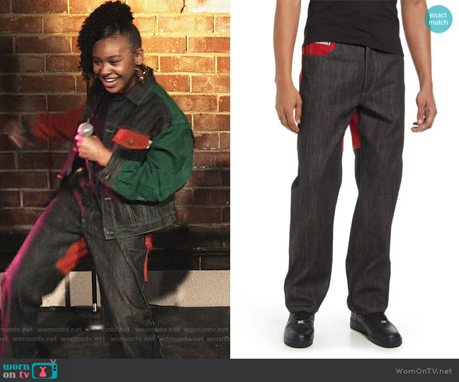 Gender Inclusive Colorblock Nonstretch Jeans by Cross Colours worn by Brianna (Kai N. Ture) on Queens