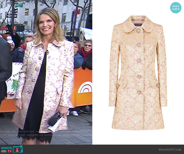Jacquard Buttoned Coat by Dolce & Gabbana worn by Savannah Guthrie  on Today