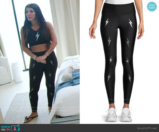 Lightning Bolt-Print Leggings by Electric Yoga worn by Teresa Giudice on The Real Housewives Ultimate Girls Trip