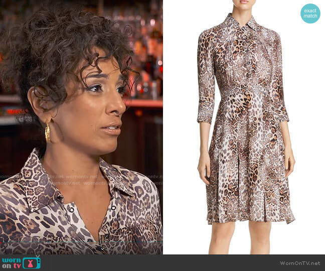 Elie Tahari Brinx Leopard Print Dress worn by Michelle Miller  on CBS Mornings
