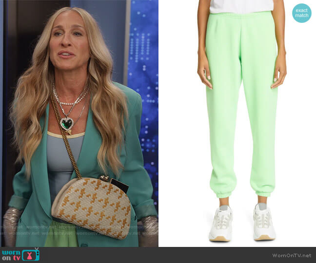 Unisex Cotton Blend Joggers by ERL worn by Carrie Bradshaw (Sarah Jessica Parker) on And Just Like That