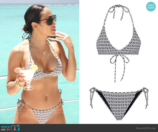 FF-Pattern Two-Piece Bikini by Fendi worn by Melissa Gorga  on The Real Housewives Ultimate Girls Trip