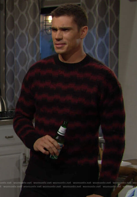 Finn's striped sweater on The Bold and the Beautiful