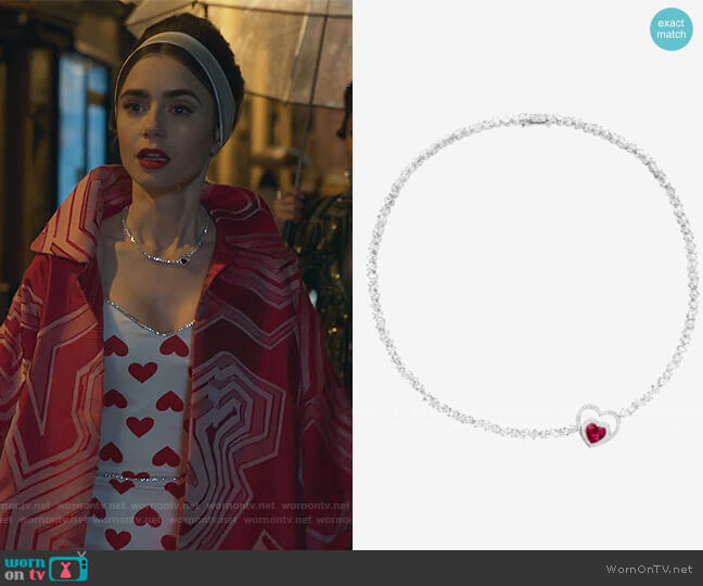 Pretty Woman Audacious Necklace by Fred worn by Emily Cooper (Lily Collins) on Emily in Paris