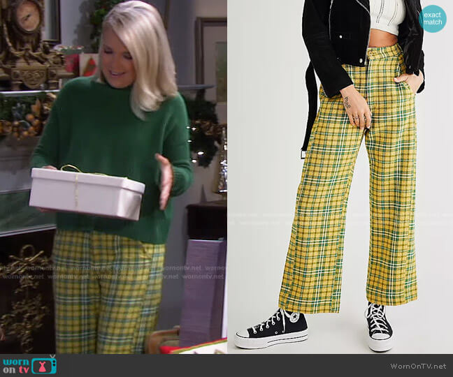Shape Up Trouser Pants by Free People worn by Jennifer Horton (Melissa Reeves) on Days of our Lives