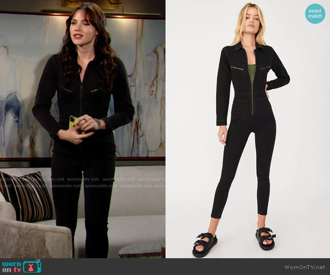 Free People Lennox Jumpsuit worn by Tessa Porter (Cait Fairbanks) on The Young & the Restless