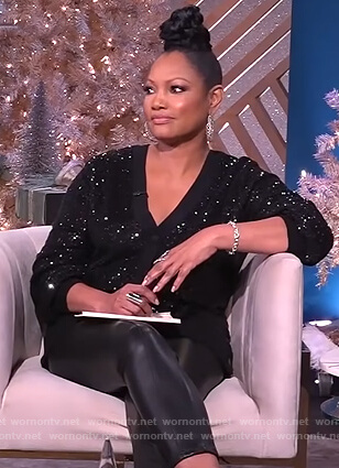 Garcelle’s black sequin cardigan on The Real