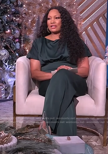 Garcelle's green satin jumpsuit on The Real