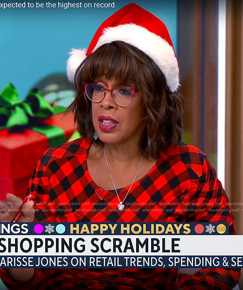 Gayle King’s red gingham checked dress on CBS Mornings