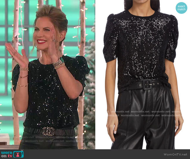Aleah Sequin Top by Generation Love worn by Natalie Morales  on The Talk