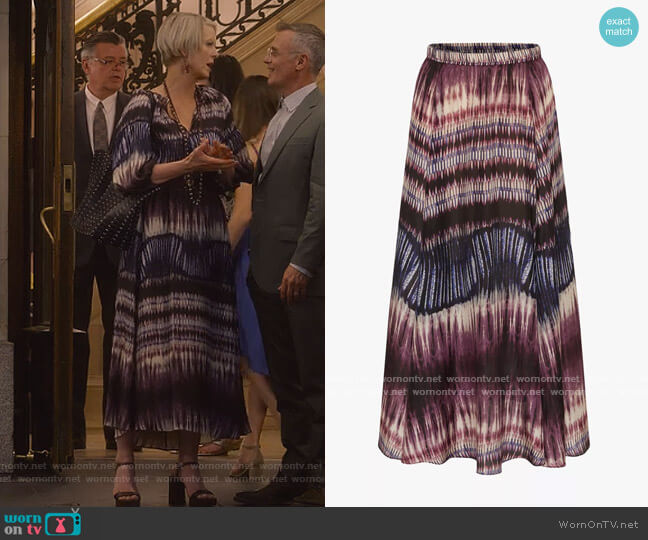 Laisa Silk Skirt by Gerard Darel worn by Miranda Hobbs (Cynthia Nixon) on And Just Like That