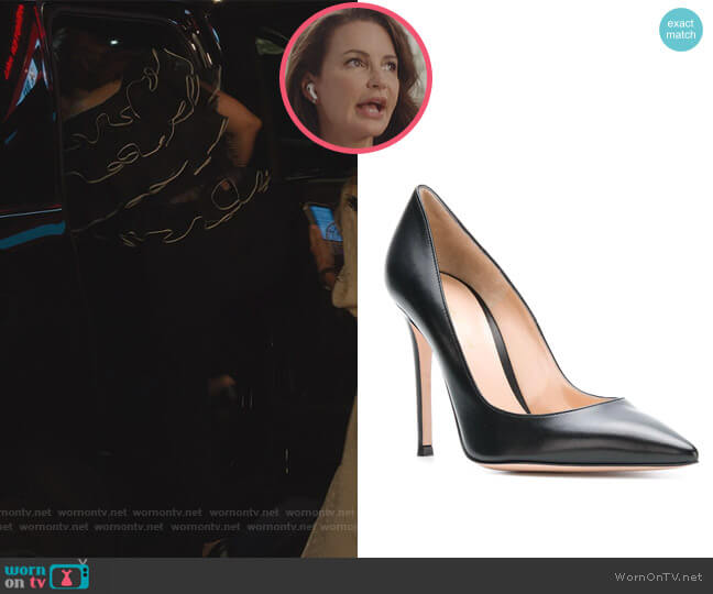 105 leather pumps by Gianvito Rossi worn by Charlotte York (Kristin Davis) on And Just Like That