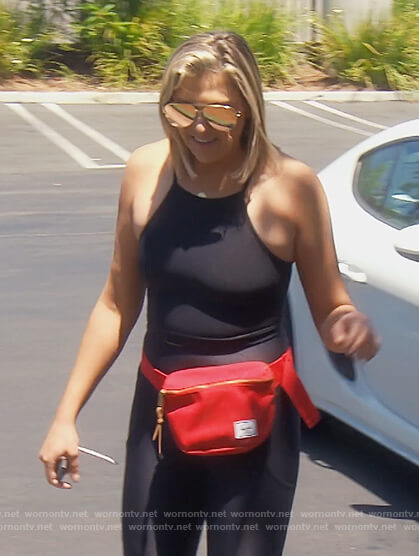 Gina’s red belt bag on The Real Housewives of Orange County