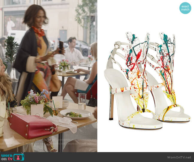 2.0 Cruel Leather Sandals by Giuseppe Zanotti worn by Lisa Todd Wexley (Nicole Ari Parker) on And Just Like That