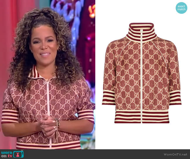 GG Supreme Silk Twill Track Jacket by Gucci worn by Sunny Hostin  on The View