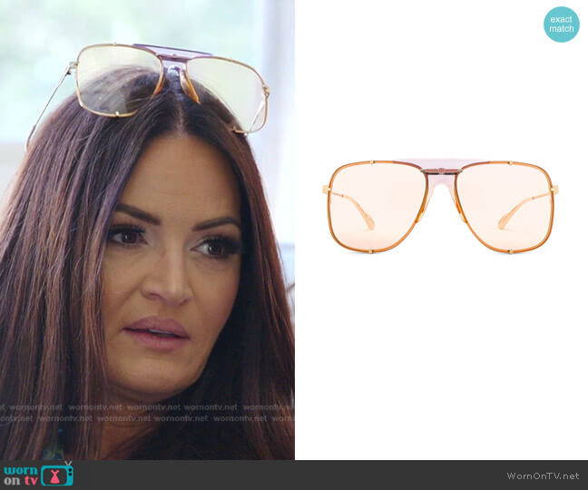 Embellished Piolt Aviators by Gucci worn by Lisa Barlow on The Real Housewives of Salt Lake City