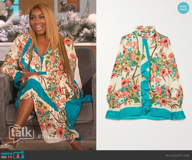 Floral Print Blouse by Gucci worn by Nene Leakes on The Talk