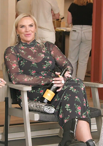 Heather's black floral mesh dress on The Real Housewives of Salt Lake City