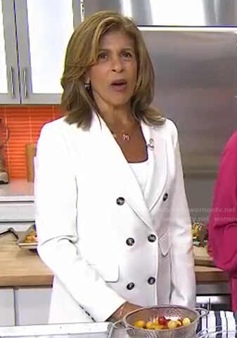 Hoda's white double breasted blazer on Today