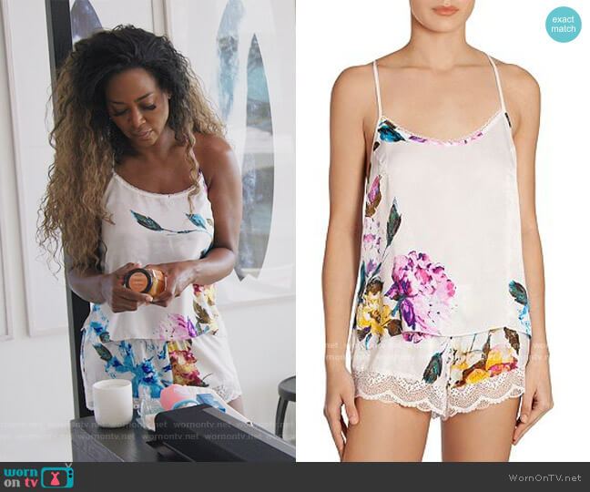 Lace-Trim Floral-Print Shorts Pajama Set by In Bloom worn by Kenya Moore  on The Real Housewives Ultimate Girls Trip