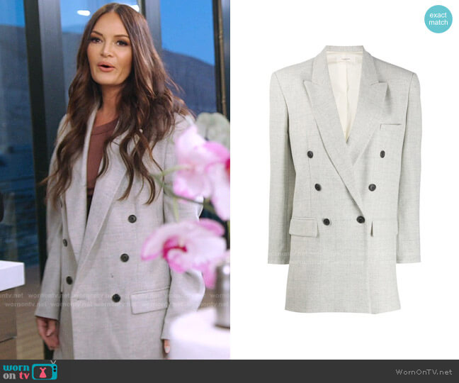 Oversized Double-Breasted Blazer by Isabel Marant Étoile worn by Lisa Barlow  on The Real Housewives of Salt Lake City