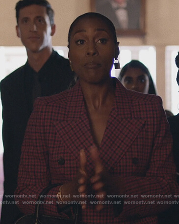Issa’s red checked blazer on Insecure