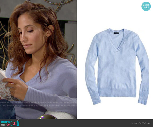J. Crew Dream V-Neck Sweater worn by Lily Winters (Christel Khalil) on The Young & the Restless