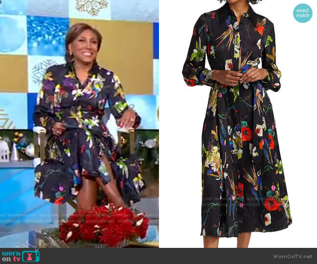 Abstract & Floral Shirt Dress by Jason Wu worn by Robin Roberts  on Good Morning America
