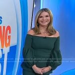 Jenna’s green off-shoulder top and pants on Today