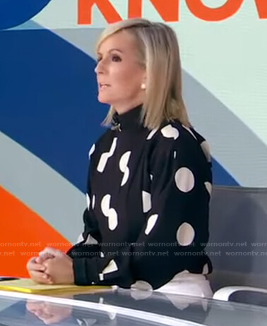 Jennifer’s black polka dot blouse on Good Morning America