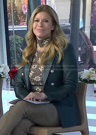 Jill’s floral turtleneck top and green blazer on Today