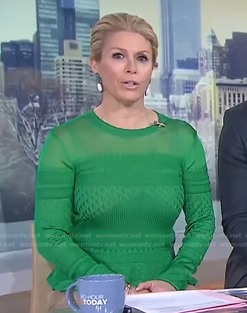 Jill's green knit peplum top on Today
