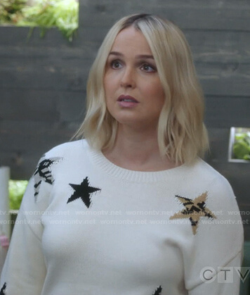 Jo’s white star print sweater on Greys Anatomy