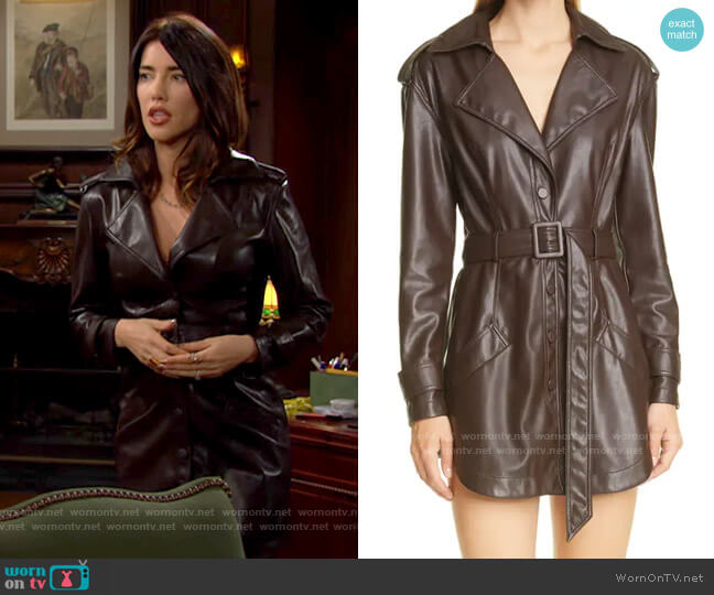 Jonathan Simkhai Chandler Faux Leather Dress worn by Steffy Forrester (Jacqueline MacInnes Wood) on The Bold & the Beautiful