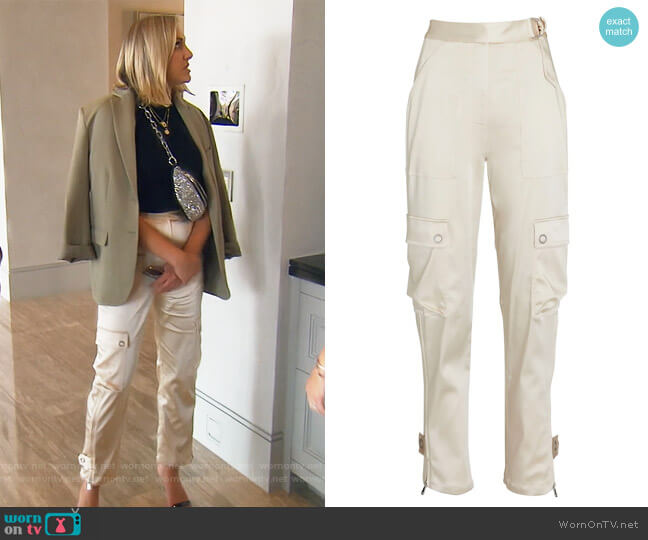 Sateen Utility Pants by Jonathan Simkhai worn by Gina Kirschenheiter on The Real Housewives of Orange County