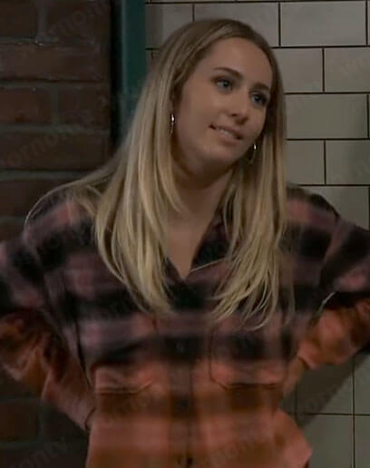 Josslyn’s plaid ombre shirt on General Hospital