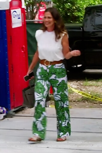 Julia's palm print pants on The Real Housewives of Miami