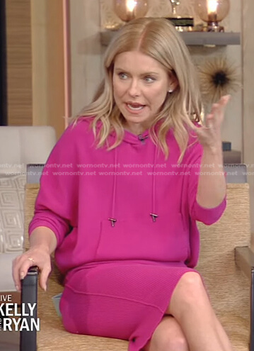 opladen op tijd personeelszaken WornOnTV: Kelly's pink hooded dress on Live with Kelly and Ryan | Clothes  and Wardrobe from TV