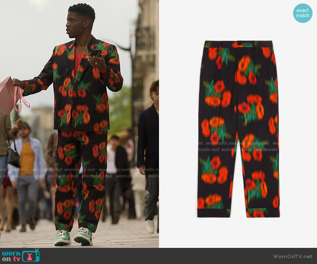Kenzo Coquelicot Trousers worn by Julien (Samuel Arnold) on Emily in Paris