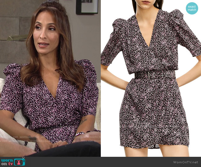 The Kooples Dot Print Wrap Dress worn by Lily Winters (Christel Khalil) on The Young & the Restless