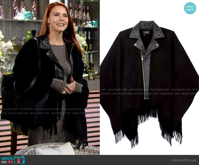 The Kooples Biker Poncho worn by Sally Spectra (Courtney Hope) on The Young & the Restless