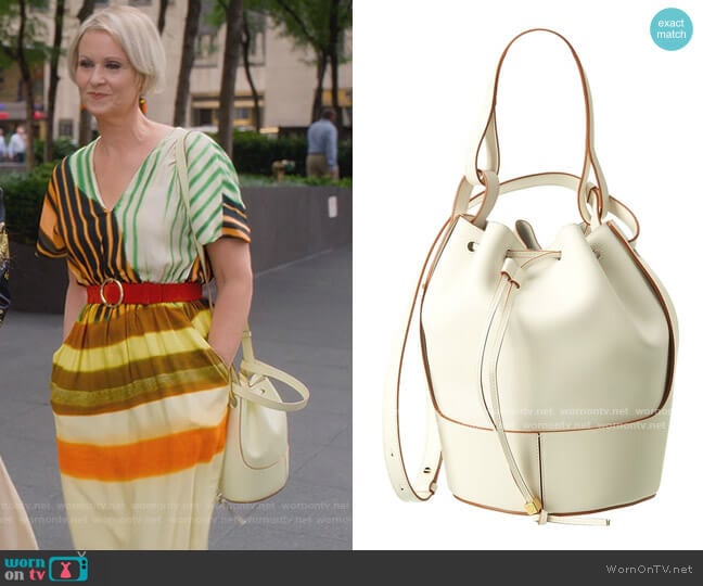 Balloon Small Leather Bag by Loewe worn by Miranda Hobbs (Cynthia Nixon) on And Just Like That