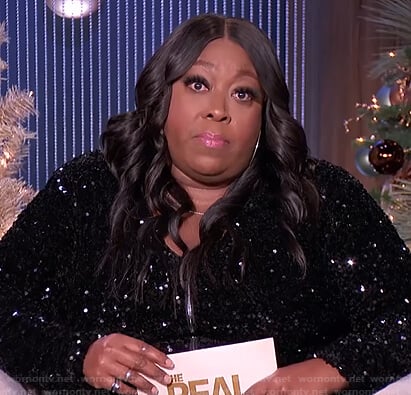 Loni’s sequin zip front jumpsuit on The Real