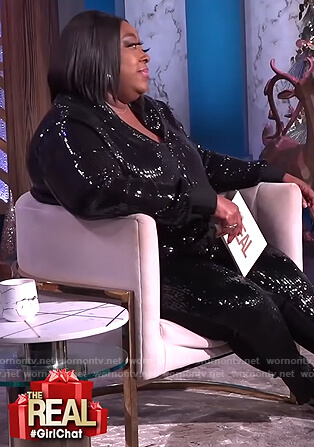 Loni’s black sequin top on The Real