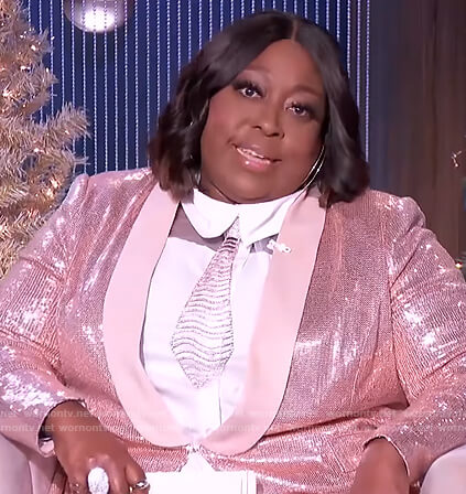 Loni’s pink sequin blazer on The Real
