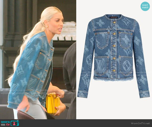 Giant Monogram Denim Jacket by Louis Vuitton worn by Heather Rae Young  on Selling Sunset