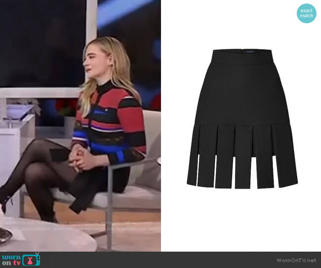 Wool-Silk Gladiator Skirt by Louis Vuitton  worn by Chloe Grace Moretz on Today