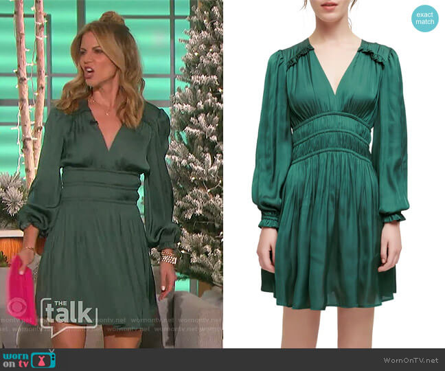 Smocked Ruffled Dress by Maje worn by Natalie Morales  on The Talk